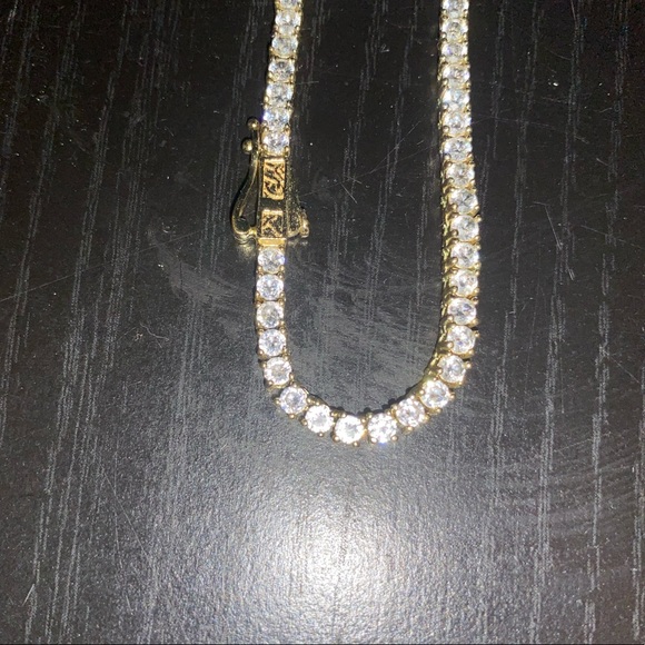 20” 3mm Diamond Gold Tennis Chain - Picture 4 of 4